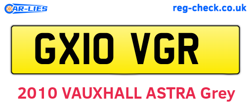 GX10VGR are the vehicle registration plates.