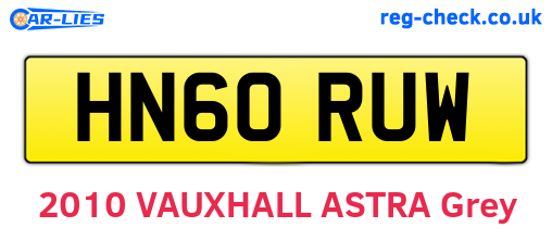 HN60RUW are the vehicle registration plates.