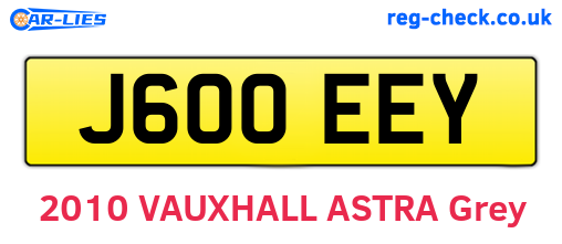 J600EEY are the vehicle registration plates.