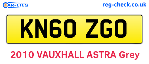 KN60ZGO are the vehicle registration plates.