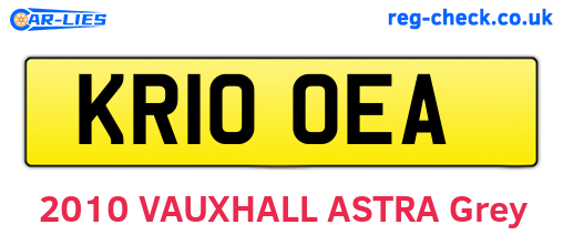KR10OEA are the vehicle registration plates.