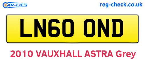 LN60OND are the vehicle registration plates.