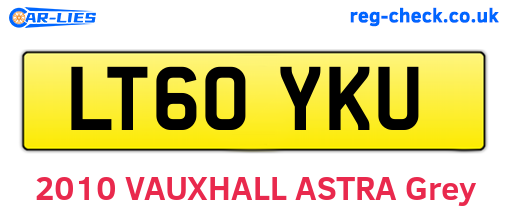 LT60YKU are the vehicle registration plates.
