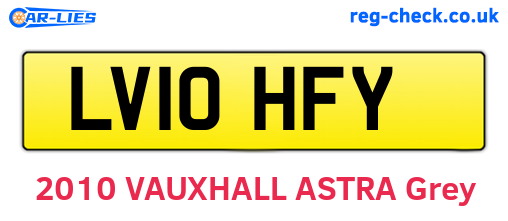 LV10HFY are the vehicle registration plates.