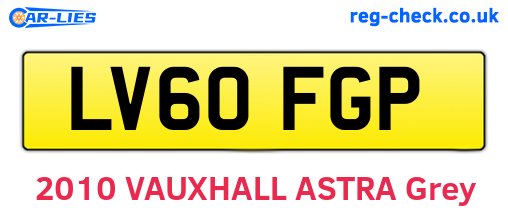 LV60FGP are the vehicle registration plates.