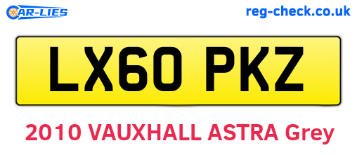 LX60PKZ are the vehicle registration plates.