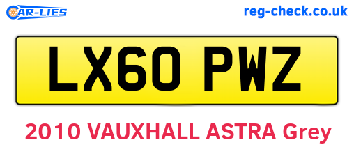 LX60PWZ are the vehicle registration plates.