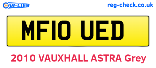 MF10UED are the vehicle registration plates.