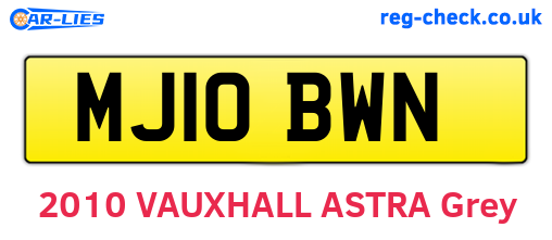 MJ10BWN are the vehicle registration plates.