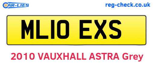 ML10EXS are the vehicle registration plates.