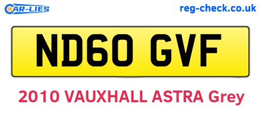 ND60GVF are the vehicle registration plates.