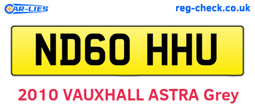 ND60HHU are the vehicle registration plates.