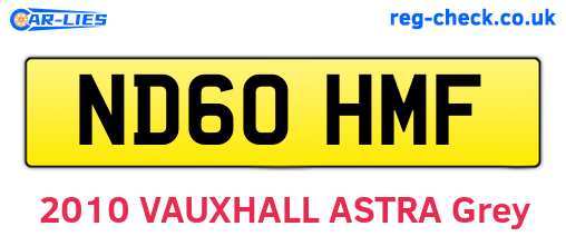 ND60HMF are the vehicle registration plates.