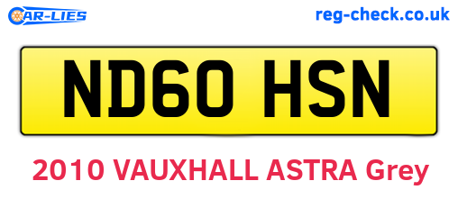 ND60HSN are the vehicle registration plates.