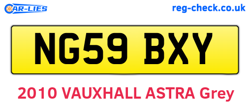 NG59BXY are the vehicle registration plates.