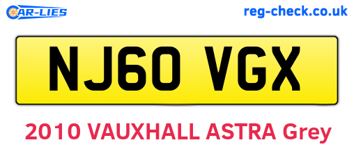 NJ60VGX are the vehicle registration plates.