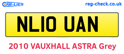 NL10UAN are the vehicle registration plates.