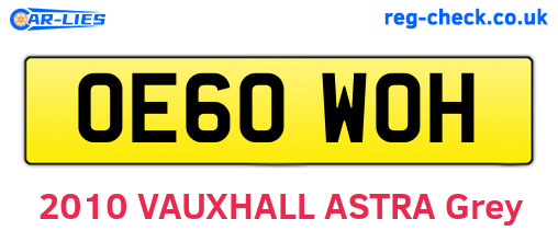 OE60WOH are the vehicle registration plates.