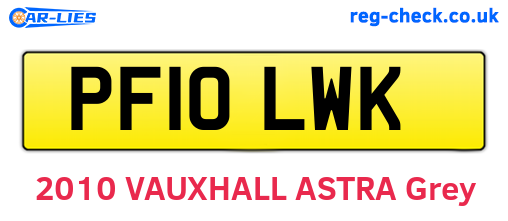 PF10LWK are the vehicle registration plates.
