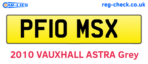 PF10MSX are the vehicle registration plates.