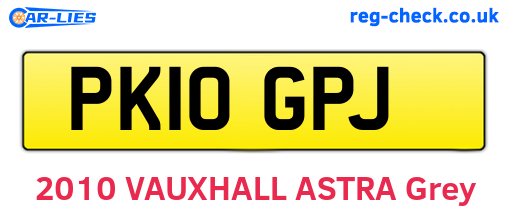 PK10GPJ are the vehicle registration plates.