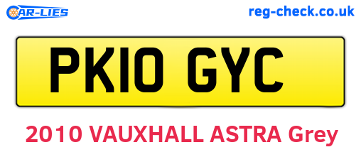 PK10GYC are the vehicle registration plates.