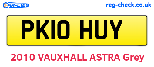 PK10HUY are the vehicle registration plates.
