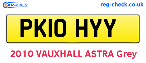 PK10HYY are the vehicle registration plates.