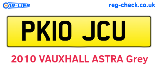 PK10JCU are the vehicle registration plates.