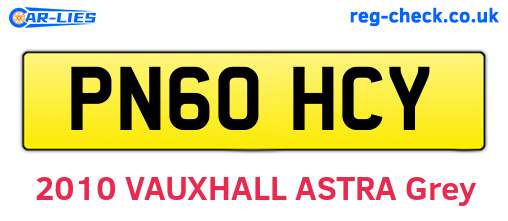 PN60HCY are the vehicle registration plates.