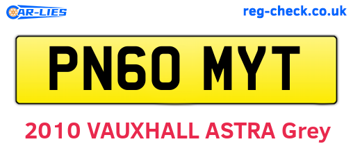 PN60MYT are the vehicle registration plates.