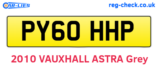 PY60HHP are the vehicle registration plates.
