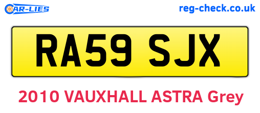 RA59SJX are the vehicle registration plates.