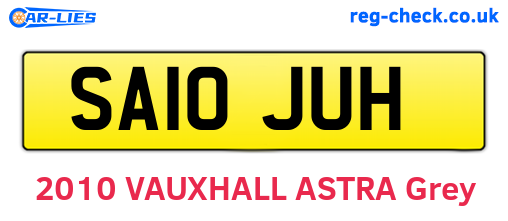SA10JUH are the vehicle registration plates.
