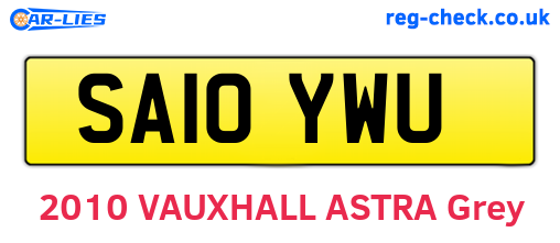 SA10YWU are the vehicle registration plates.