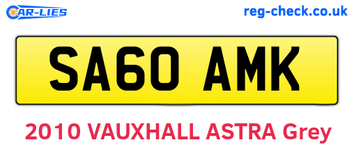 SA60AMK are the vehicle registration plates.