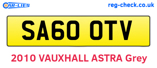 SA60OTV are the vehicle registration plates.