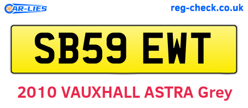SB59EWT are the vehicle registration plates.