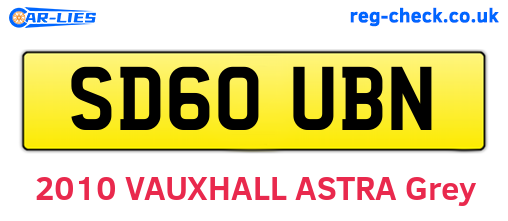 SD60UBN are the vehicle registration plates.
