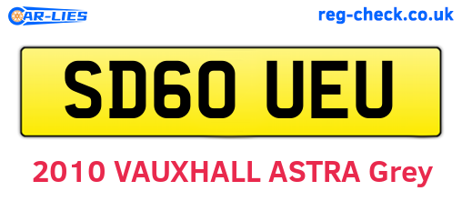SD60UEU are the vehicle registration plates.