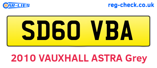 SD60VBA are the vehicle registration plates.