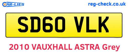 SD60VLK are the vehicle registration plates.
