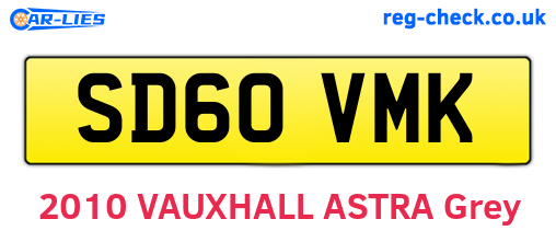 SD60VMK are the vehicle registration plates.