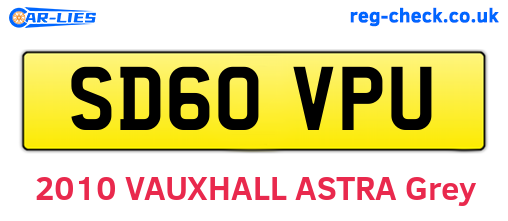SD60VPU are the vehicle registration plates.