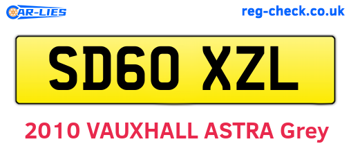 SD60XZL are the vehicle registration plates.