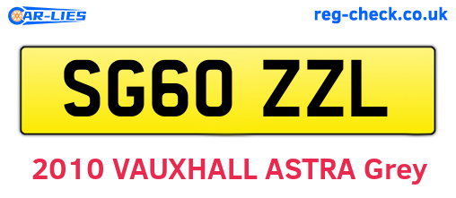 SG60ZZL are the vehicle registration plates.