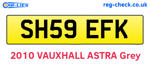 SH59EFK are the vehicle registration plates.