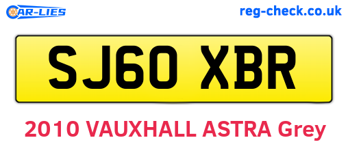 SJ60XBR are the vehicle registration plates.