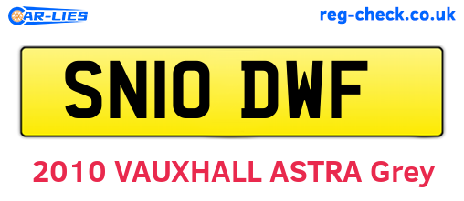 SN10DWF are the vehicle registration plates.