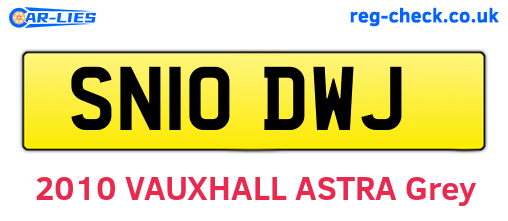 SN10DWJ are the vehicle registration plates.